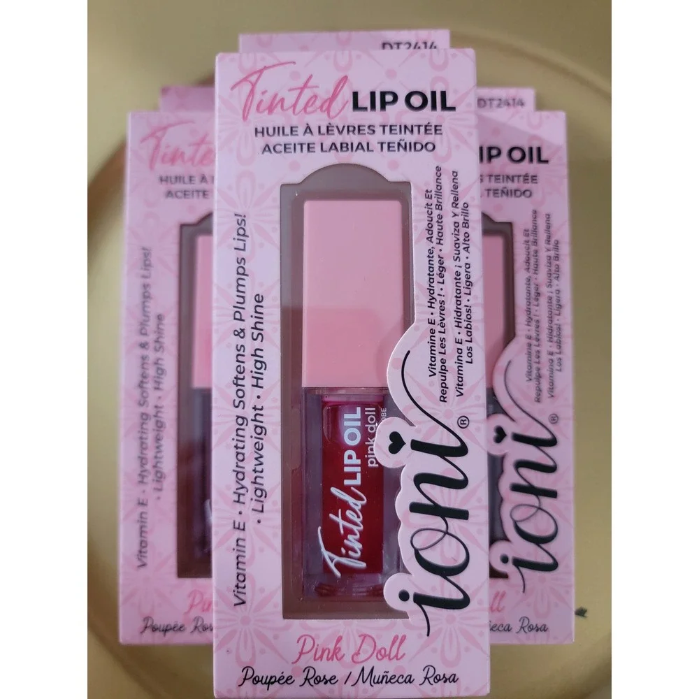 Ioni‎ Tinted Lip Oil 3 Pack Pink Doll DT2414 Hydrating High Shine Vitamin E 5ml